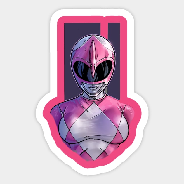 The Pink Ranger Sticker by AdventureWizardLizard